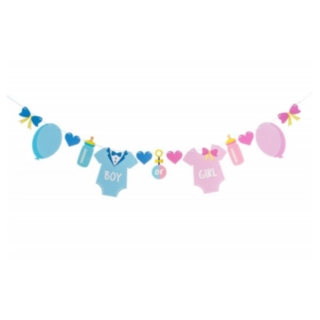 Babykläder Gender Reveal Girlang Ljusblå/Ljusrosa