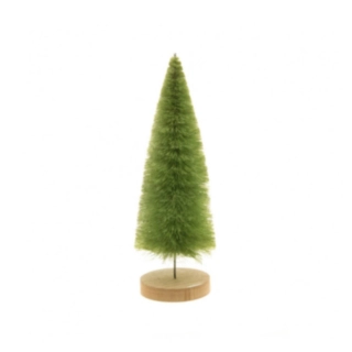Mini Julgran På Träfot Ljusgrön
