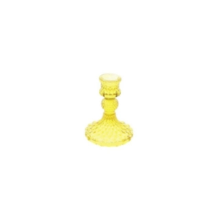 Antik Glasljusstake Gul