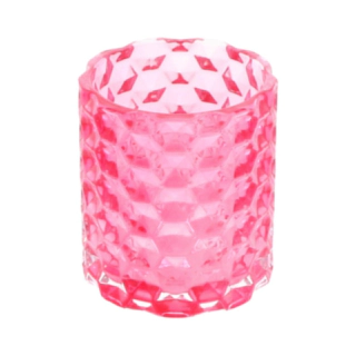 Fasetterad Glas Värmeljushållare Rosa
