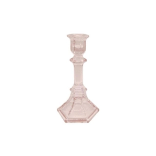 Glas Ljusstake Blekrosa