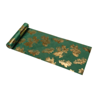 Velour Guldblad Bordslöpare Grön