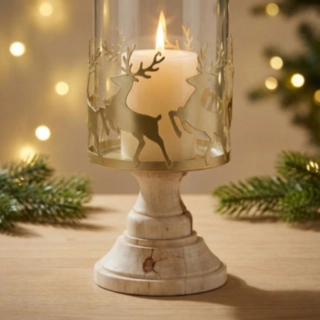 Ren Glas Ljusstake Guld