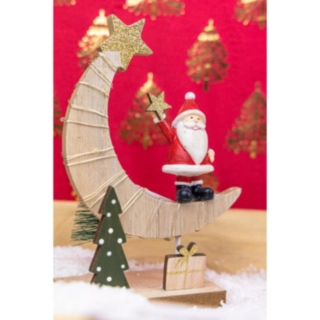 Jultomte På Måne Trädekoration