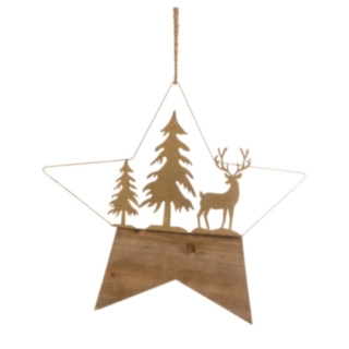Julstjärna Med Ren Upphängning Guld
