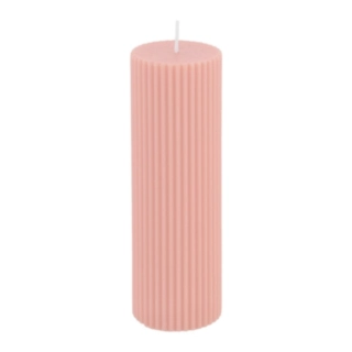 Räfflat Blockljus Rosa