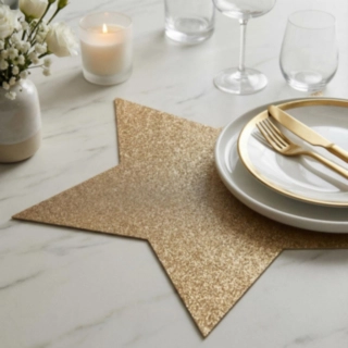 Glitter Bordstabletter Stjärna Guld