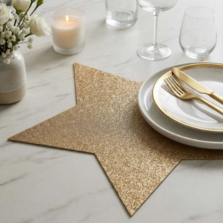 Glitter Bordstabletter Stjärna Guld