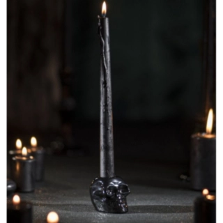 Dödskalle Ljusstake Svart