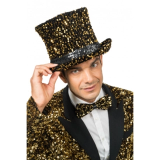 Glitter Hög Hatt Guld