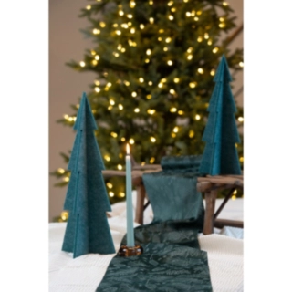 Velour Bordslöpare Kottar Grön