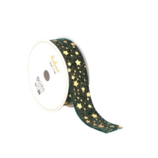 Velour Stjärnband Grön/Guld