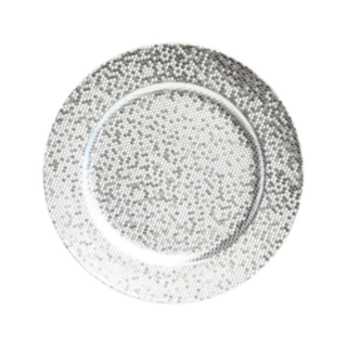 Glittrigt Dekorationsfat Silver