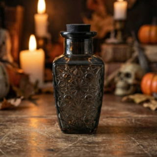 Mönstrad Halloween Glasflaska Svart