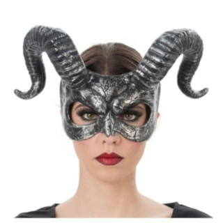 Demonmask Med Horn Silver