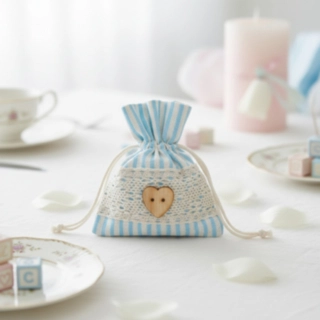 Spets Babyshower Tygpåse Ljusblå