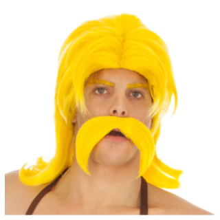 Asterix® Peruk & Mustasch Gul