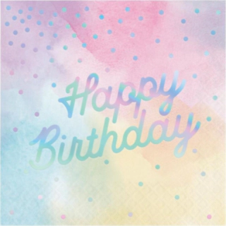 Skimrande Happy Birthday Servetter