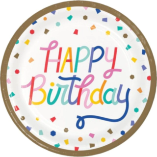 Konfetti Happy Birthday Middagstallrikar