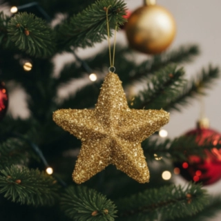 Stjärna Julgranspynt Guld