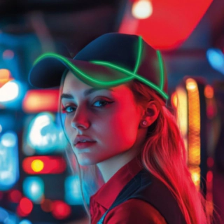 Neon LED Keps Grön