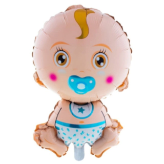 Babyfigur Folieballong Ljusblå