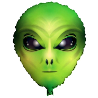 Alienhuvud Folieballong Grön