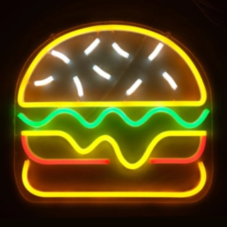 Hamburgare Neonskylt