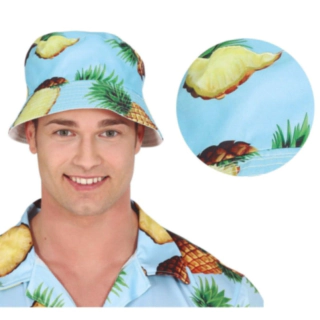 Hawaii Ananas Bucket Hat Blå