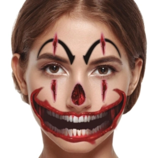 Killer Clown Falska Ansiktstatueringar