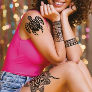 Svarta Blommor Falska Tatueringar
