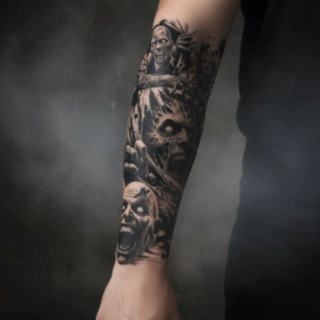 Zombiearm Falska Tatueringar