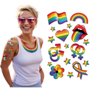 Pride Regnbåge Falska Tatueringar