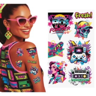 90-tal Falska Tatueringar Neon