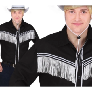 Fransig Cowboyskjorta Svart/Vit