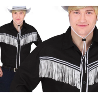 Fransig Cowboyskjorta Svart/Vit