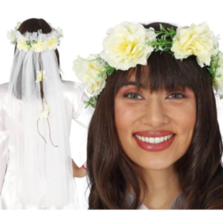 Brudslöja Blomsterkrans Hårband