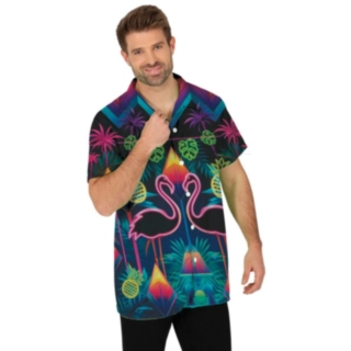 Neon Flamingo Hawaiiskjorta