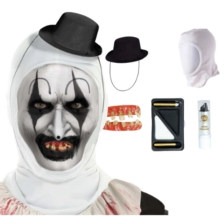 Horror Clown Set Deluxe Vit/Svart