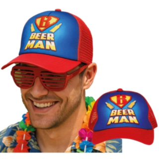 Beer Man Keps Röd/Blå