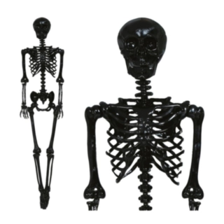 Lifesize Skelett Svart
