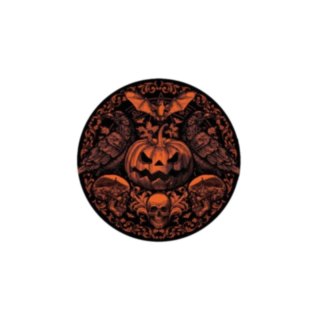Gotiska Pumpa Papperstallrikar Svart/Orange