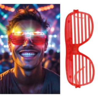 Blinkande Rave Glasögon Röd