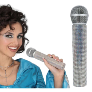 Glittermikrofon Silver
