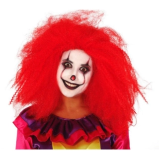 Horror Clown Peruk Röd