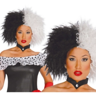Cruella Peruk Svart/Vit