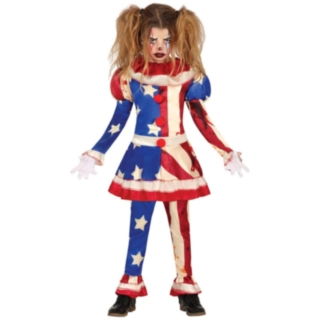 USA Horror Clown Klänning Barndräkt