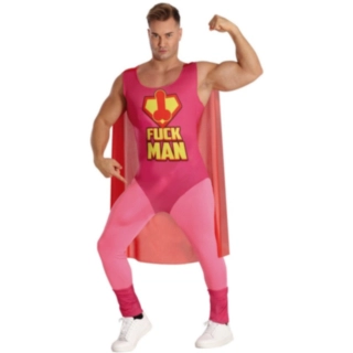 Fuck Man Superhjälte Maskeraddräkt Rosa