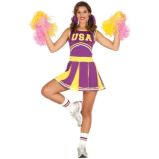 USA Cheerleader Maskeraddräkt Lila
