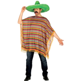 Mexikansk Poncho Flerfärgad